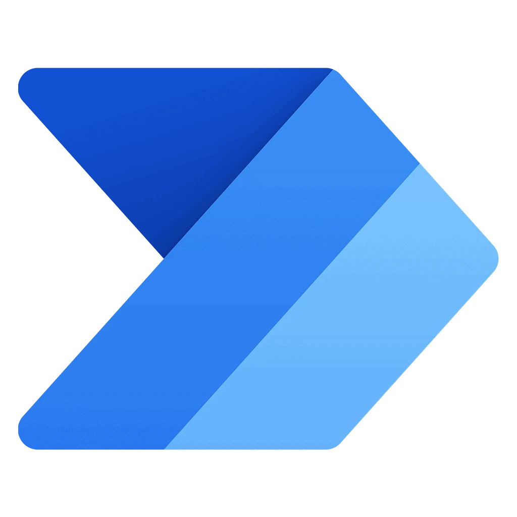 Logotipo oficial de Microsoft Power Automate en tonos azules con fondo transparente.